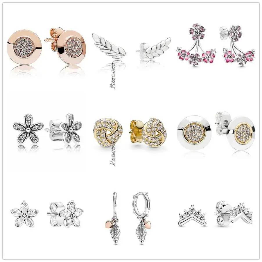 Authentic 925 Sterling Silver Earring PAN Signature WIth Crystal Stud Earrings For Women Wedding Gift Fashion Jewelry
Authentic 925 Sterling Silver Earring PAN Signature WIth Crystal Stud Earrings For Women Wedding Gift Fashion Jewelry