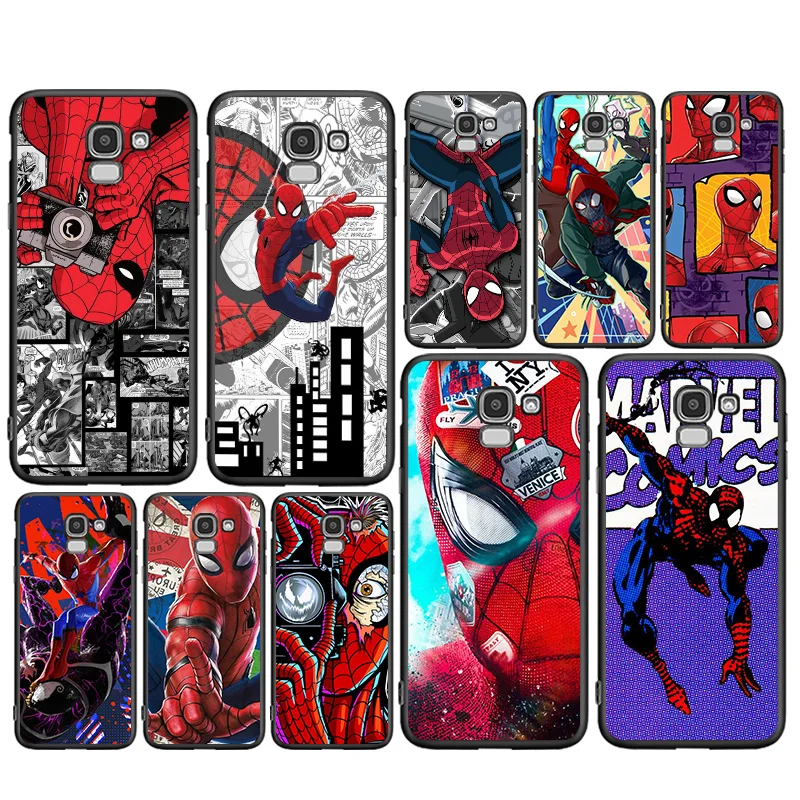 

Anime Spiderman Marvel Cover for Samsung Galaxy J8 J7 Duo J6 J5 Prime J4 Plus J3 J2 Core 2018 2017 2016 Black Phone Case