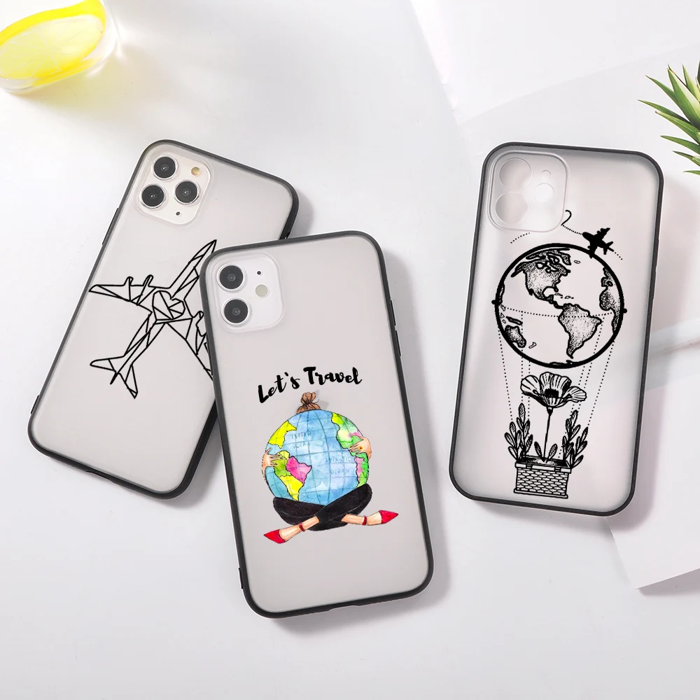 Travel Theme Matte Transparent Phone Case for iphone 12 Pro Max 11 Funda Cover 10 X XS Max XR 8 Plus SE 2020 6s 7 Plus Coque
Travel Theme Matte Transparent Phone Case for iphone 12 Pro Max 11 Funda Cover 10 X XS Max XR 8 Plus SE 2020 6s 7 Plus Coque