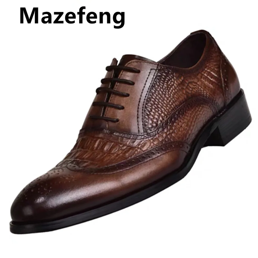 Luxury Men Oxford Shoes Crocodile Skin Prints Classic Style Dress Leather Shoes Coffee Black Lace Up Pointed Toe Formal Shoe Men
Luxury Men Oxford Shoes Crocodile Skin Prints Classic Style Dress Leather Shoes Coffee Black Lace Up Pointed Toe Formal Shoe Men