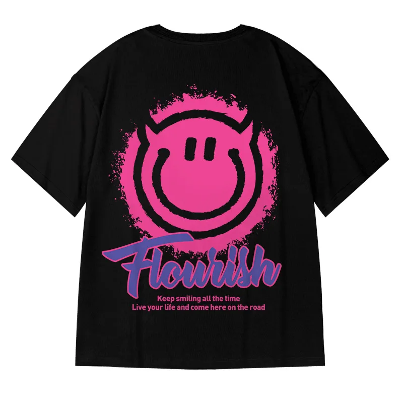 2021 Summer Oversize Summer Tide Brand Smiley Face Pattern Printed Hip-hop Short-sleeved T-shirt Plus Size Half-sleeved Men
2021 Summer Oversize Summer Tide Brand Smiley Face Pattern Printed Hip-hop Short-sleeved T-shirt Plus Size Half-sleeved Men