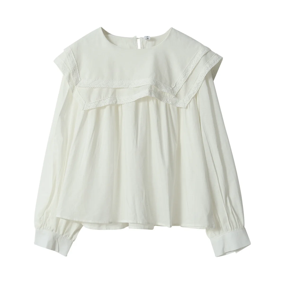 Short Blouses Womens 2021 Designer Lace Big Lapel Double-Layer Collar Pullover Tops Female Lantern Sleeve White Cotton Blouse
Short Blouses Womens 2021 Designer Lace Big Lapel Double-Layer Collar Pullover Tops Female Lantern Sleeve White Cotton Blouse