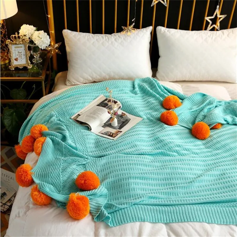 Cotton Couch Cover Cozy Sofa Knitted blanket Cable Knit Throw Blanket Super Soft Warm With Multi Color Pompons
Cotton Couch Cover Cozy Sofa Knitted blanket Cable Knit Throw Blanket Super Soft Warm With Multi Color Pompons