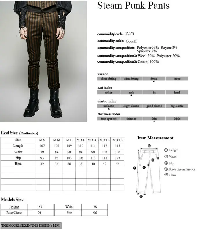 Punk Rave Steampunk Fashion Personality Vintage Men Pants Stage Performance Cosplay Mens Trousers Stripe Pants Pencil Pants
Punk Rave Steampunk Fashion Personality Vintage Men Pants Stage Performance Cosplay Mens Trousers Stripe Pants Pencil Pants