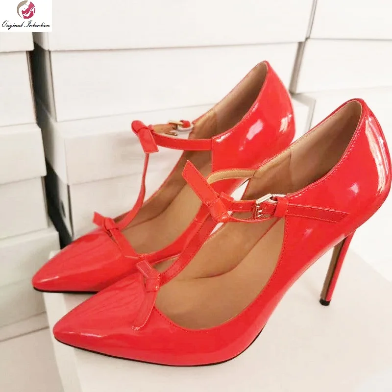 Sexy Stiletto T-Strap Bowknot Pumps Women Pointed Toe Patent Leather Thin High Heels Woman Party Office Shoes Yellow Pink Orange
Sexy Stiletto T-Strap Bowknot Pumps Women Pointed Toe Patent Leather Thin High Heels Woman Party Office Shoes Yellow Pink Orange