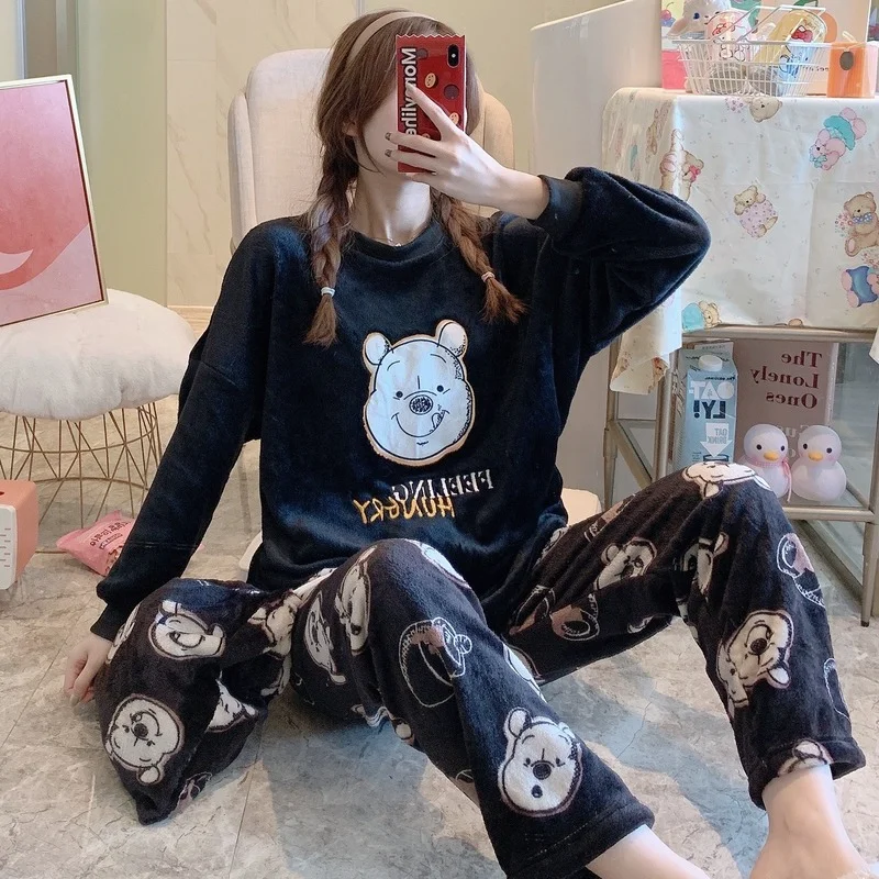 Flannel Sleepwear Winter Warm Pijama Long-sleeved Cartoon Cloth Bag Three-piece Pyjamas Women's Home Clothes Pajamas for Women
Flannel Sleepwear Winter Warm Pijama Long-sleeved Cartoon Cloth Bag Three-piece Pyjamas Women's Home Clothes Pajamas for Women