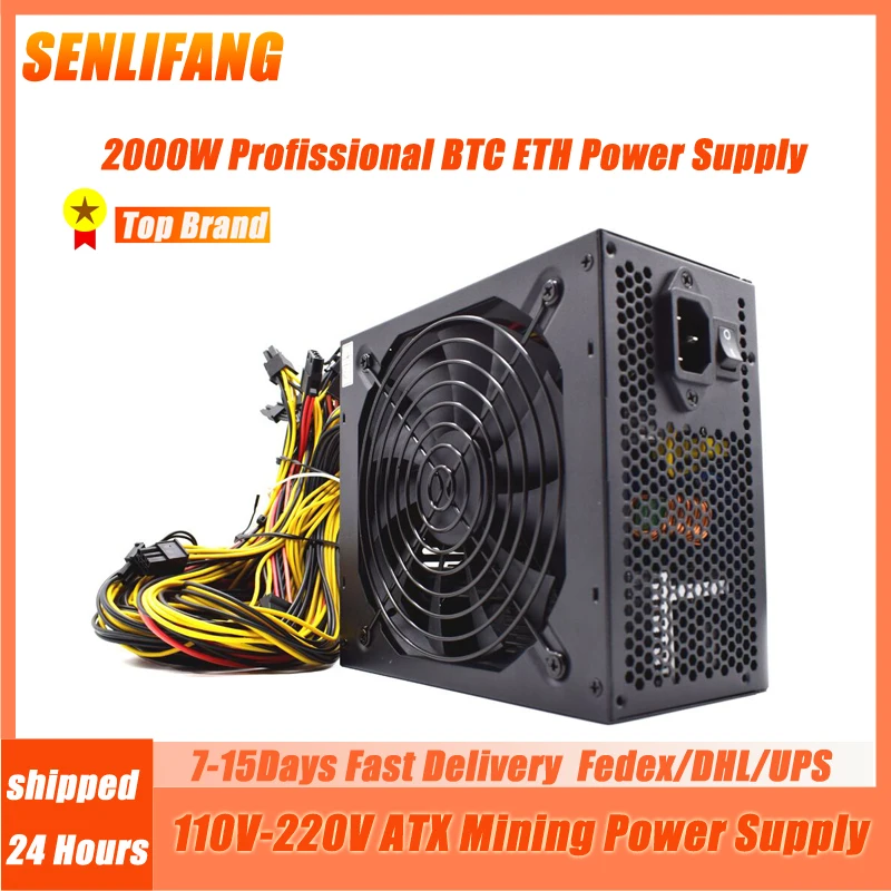 

2000W PSU Power Supply For Computer 8 Video Card Mining Bitcoin Miner ATX PC 110V-220V ETH ETC ZEC ZCASH DGB XMR