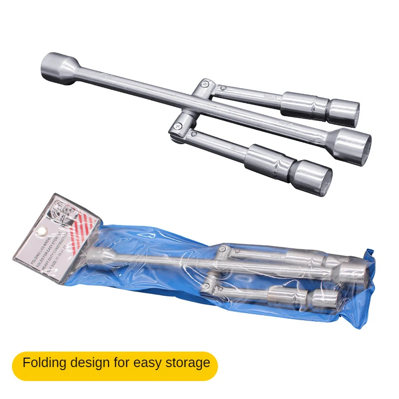Folding Socket Cross Wrench 4 Way Auto Wheel Tire Lug Nut Remover 17mm 19mm 21mm 23mm Car Repair Professional Tools
Folding Socket Cross Wrench 4 Way Auto Wheel Tire Lug Nut Remover 17mm 19mm 21mm 23mm Car Repair Professional Tools