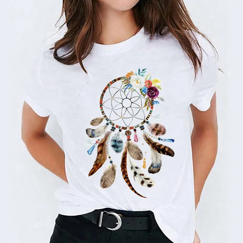 Women Flower Feather Pattern Print T-shirt Casual Women's Summer Short-Sleeved Love Heart Sweet Harajuku Tshirt Female Tees Top
Women Flower Feather Pattern Print T-shirt Casual Women's Summer Short-Sleeved Love Heart Sweet Harajuku Tshirt Female Tees Top