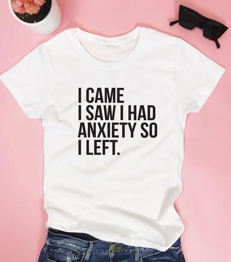 I came I saw I had anxiety so I left Women tshirt Cotton Casual Funny t shirt For Lady Yong Girl Top Tee Hipster Drop Ship P148
I came I saw I had anxiety so I left Women tshirt Cotton Casual Funny t shirt For Lady Yong Girl Top Tee Hipster Drop Ship P148
