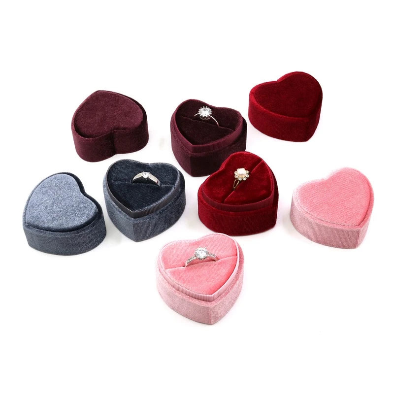 Heart-Shaped Velvet Ring Storage Box Single Double Ring Display Holder Boxes for Wedding Ceremony Ring Case
Heart-Shaped Velvet Ring Storage Box Single Double Ring Display Holder Boxes for Wedding Ceremony Ring Case