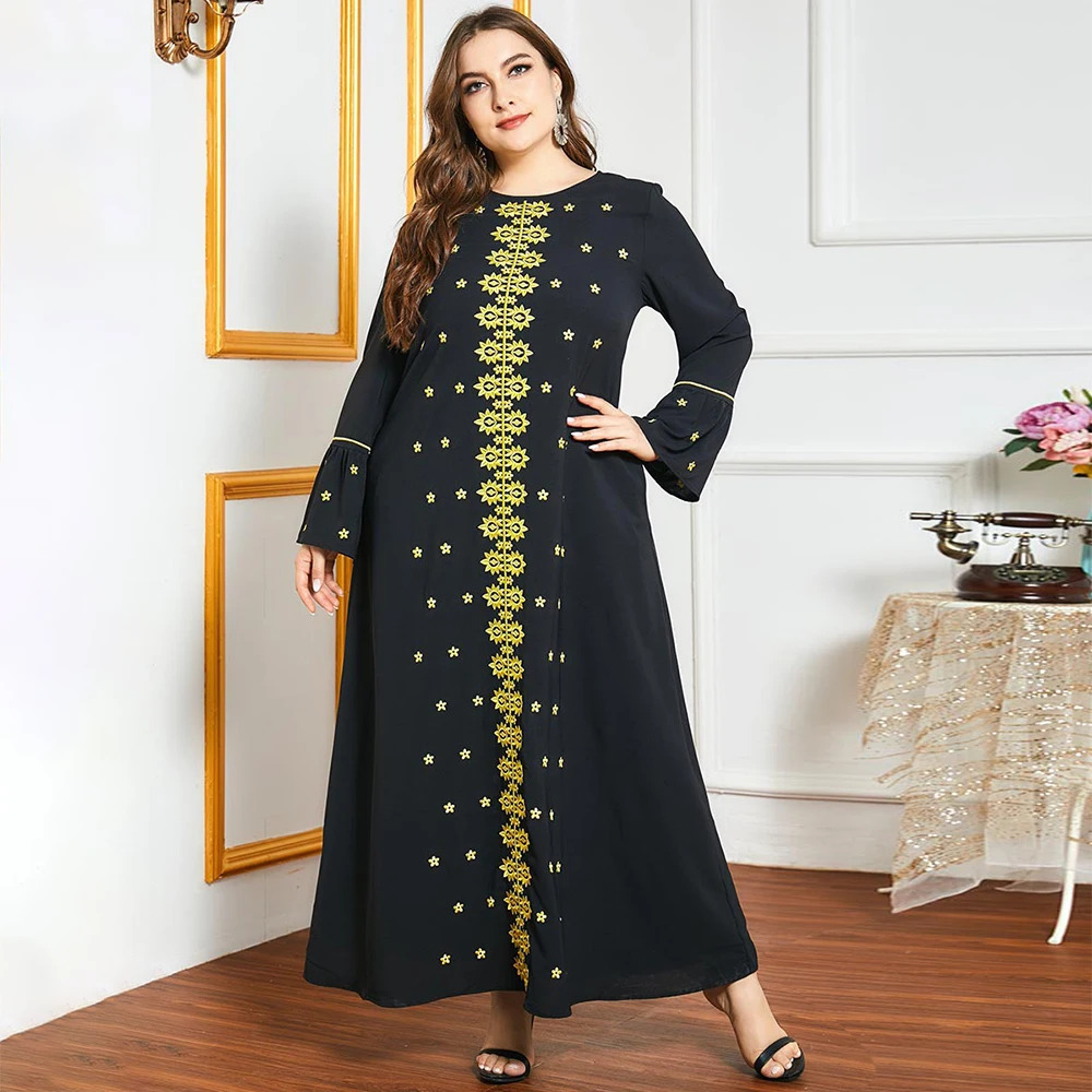 Летнее женское платье FridayIn 2021, свободное повседневное длинное платье с круглым вырезом, однотонный мусульманский кафтан 
Летнее женское платье FridayIn 2021, свободное повседневное длинное платье с круглым вырезом, однотонный мусульманский кафтан