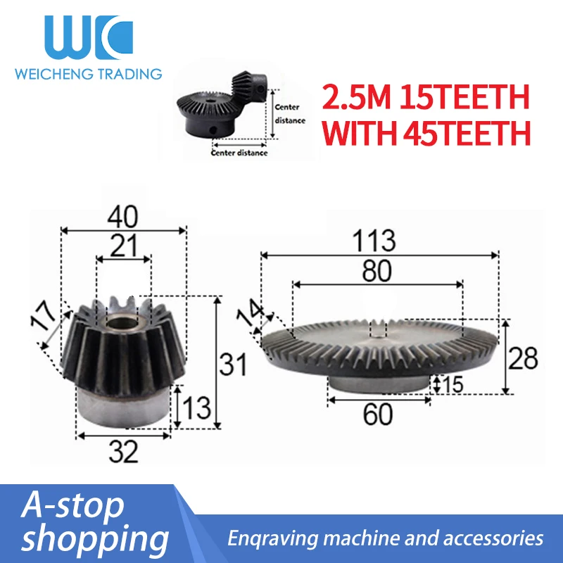2pcs 1:3 Bevel Gear 2.5 Modulus 15 Teeth + 45 teeth Inner 90 Degree Drive Commutation Steel Gears Steel Gears
2pcs 1:3 Bevel Gear 2.5 Modulus 15 Teeth + 45 teeth Inner 90 Degree Drive Commutation Steel Gears Steel Gears