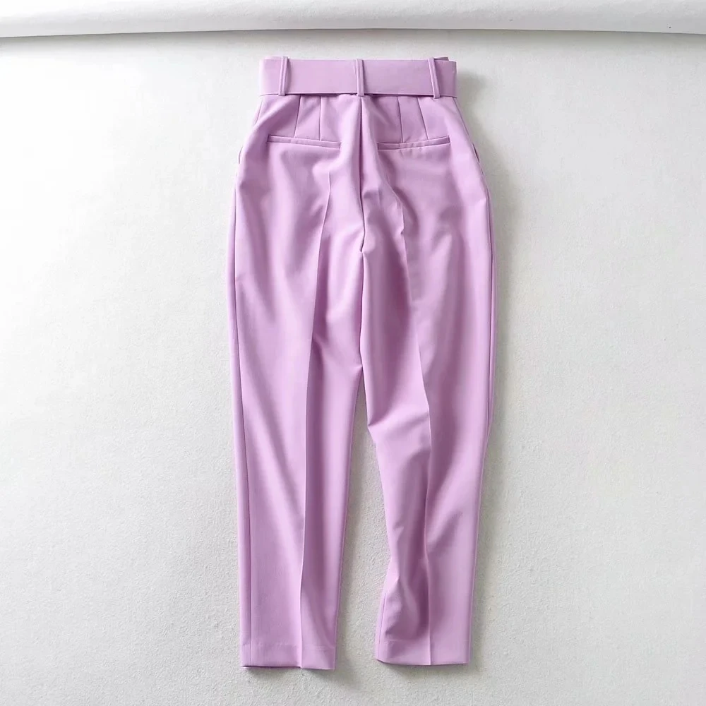 Elegant with Belts Office Pants Women Black Purple High Waist Pencil Pant Female Winter Autumn Casual Lady Ankle-length Trousers
Elegant with Belts Office Pants Women Black Purple High Waist Pencil Pant Female Winter Autumn Casual Lady Ankle-length Trousers