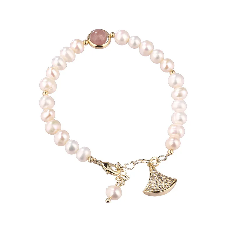 Natural Freshwater Pearl Bracelet Women Fashion 14K Real Gold Niche Jewelry Simple Fan-Shaped Pendant Girlfriend Gift
Natural Freshwater Pearl Bracelet Women Fashion 14K Real Gold Niche Jewelry Simple Fan-Shaped Pendant Girlfriend Gift