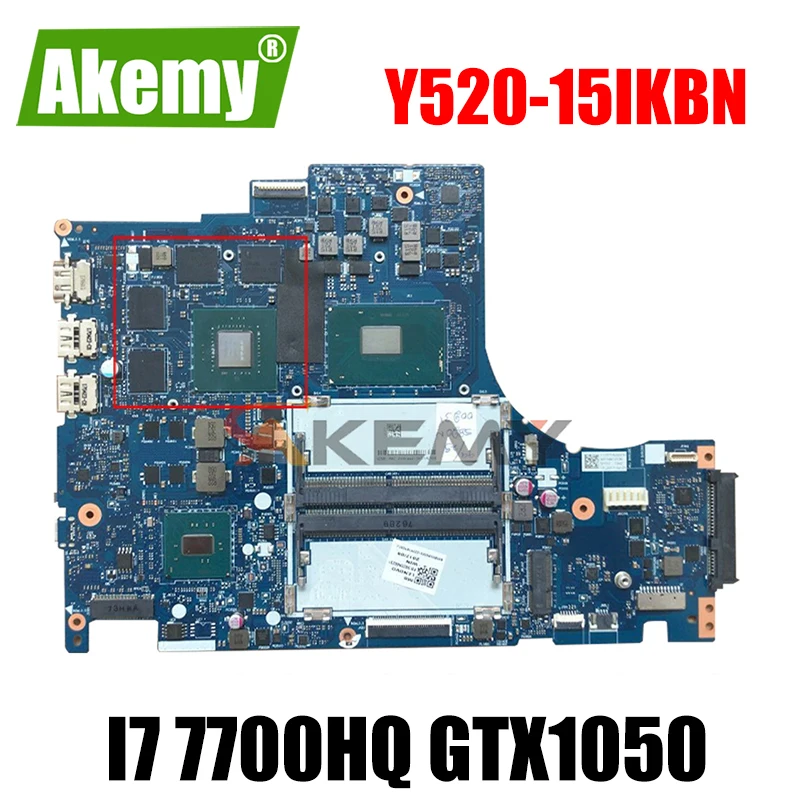 

Akemy DY512 NM-B191 подходит для Lenovo Y520-15IKBN ноутбук материнская плата Процессор I7 7700HQ GTX1050 DDR4 100% тесты работы