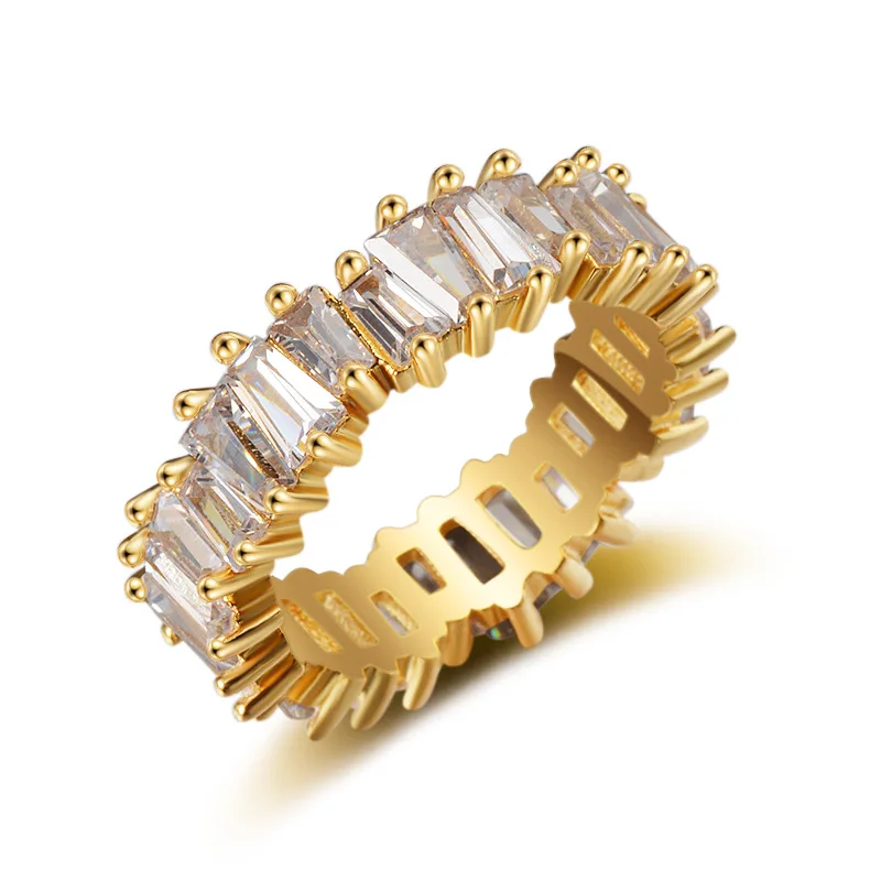 Fashion Sparkling Luxury High-grade Ring Full Ladder Square Diamonds Gold Silver Rings For Women Wedding Party Jewelry Gifts
Fashion Sparkling Luxury High-grade Ring Full Ladder Square Diamonds Gold Silver Rings For Women Wedding Party Jewelry Gifts