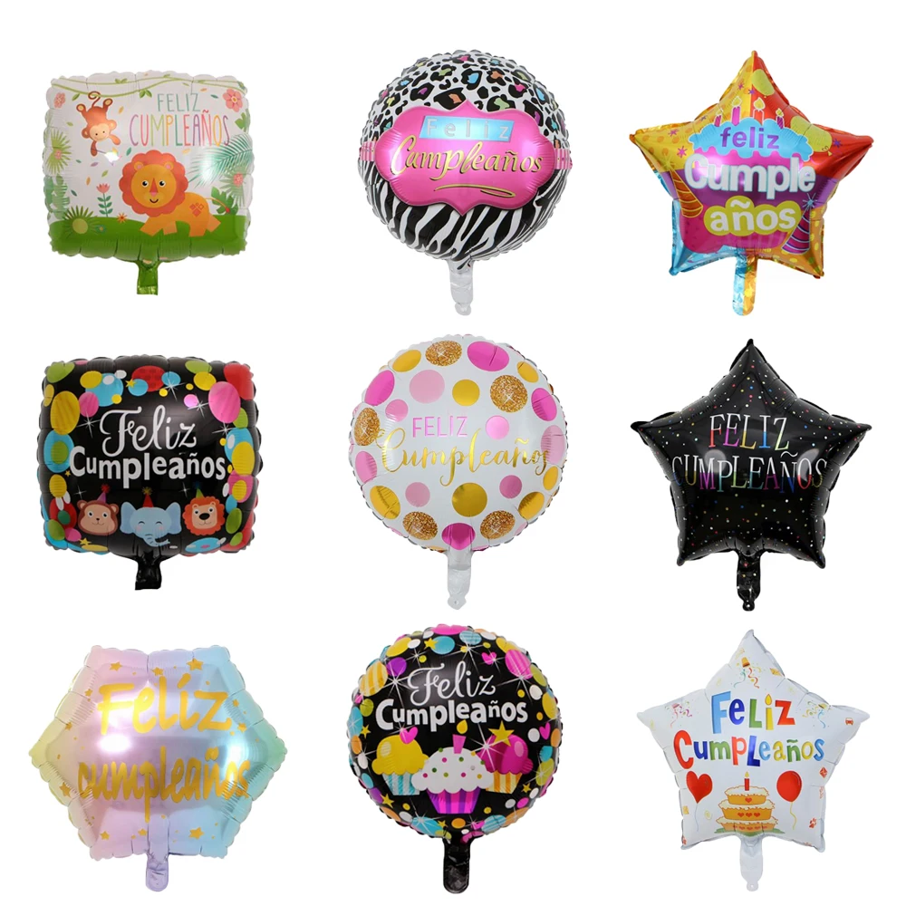 10pcs 18inch FELIZ CUMPLEANOS Foil Balloons Spain Happy Birthday Round Helium Balloons Birthday Party Decorations Air Globos
10pcs 18inch FELIZ CUMPLEANOS Foil Balloons Spain Happy Birthday Round Helium Balloons Birthday Party Decorations Air Globos