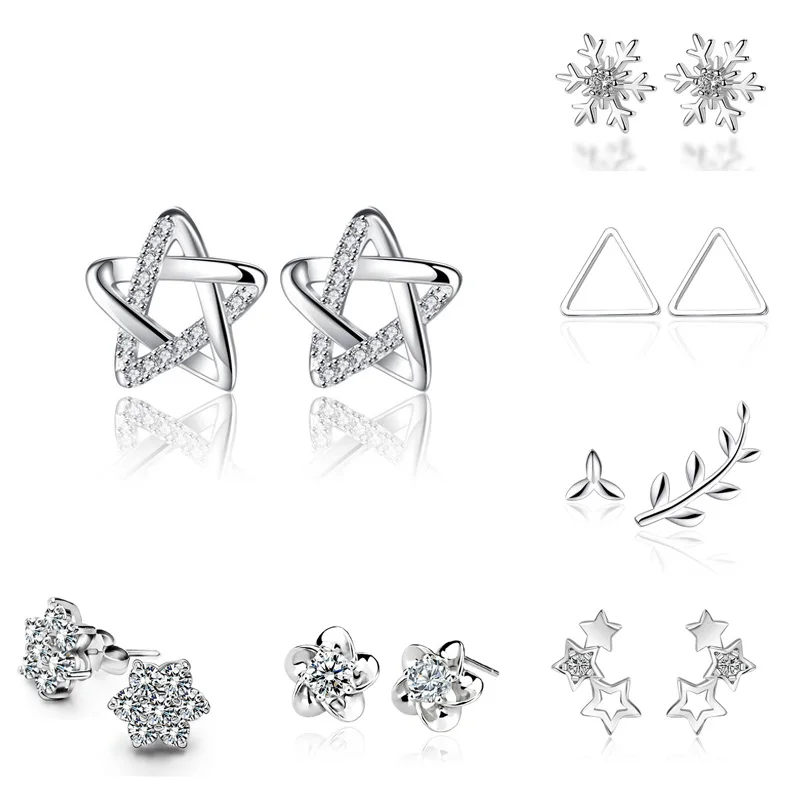Geometric Shape Earrings 100% 925 Sterling Silver Stud Earrings Exquisite Small Earrings Female EngagementJewelry Gifts
Geometric Shape Earrings 100% 925 Sterling Silver Stud Earrings Exquisite Small Earrings Female EngagementJewelry Gifts