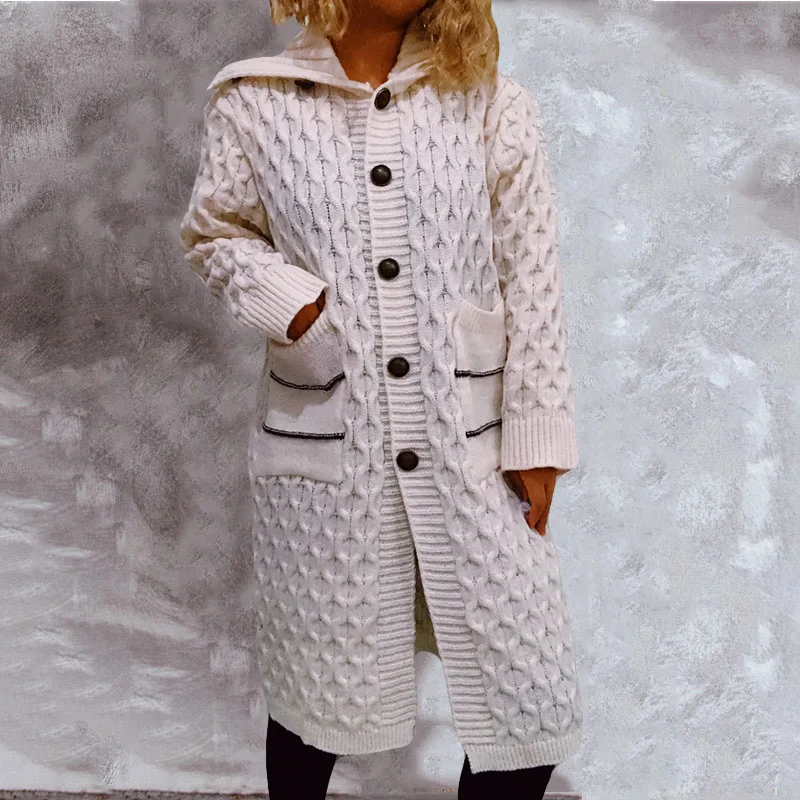 White Vintage Thicken Warm Long Cardigans For Women Loose Full Sleeve Turn-Down Collar Female Coat Streetwear Winter Jacket Tops
White Vintage Thicken Warm Long Cardigans For Women Loose Full Sleeve Turn-Down Collar Female Coat Streetwear Winter Jacket Tops