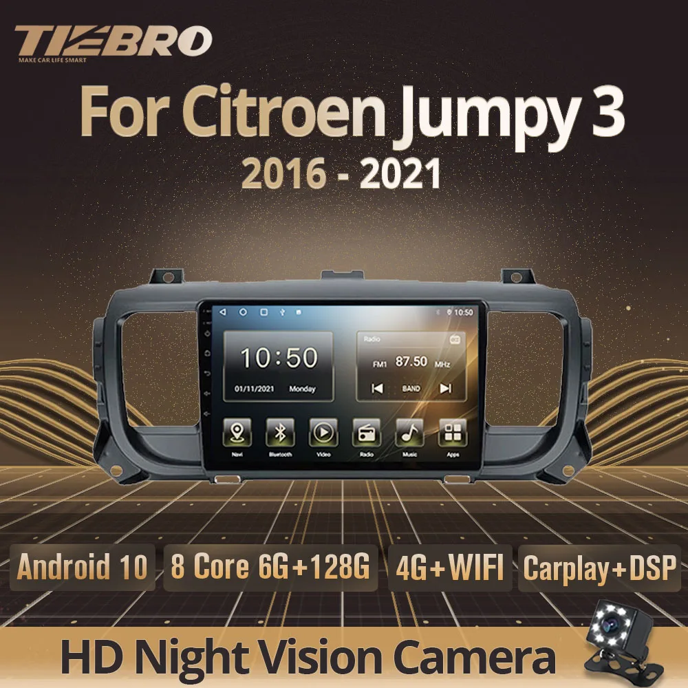 

Tiebro 2DIN Android10 Car Radio For Citroen Jumpy 3 SpaceTourer 2016-2021 Android Auto Player Navigator For Cars Stereo Receiver