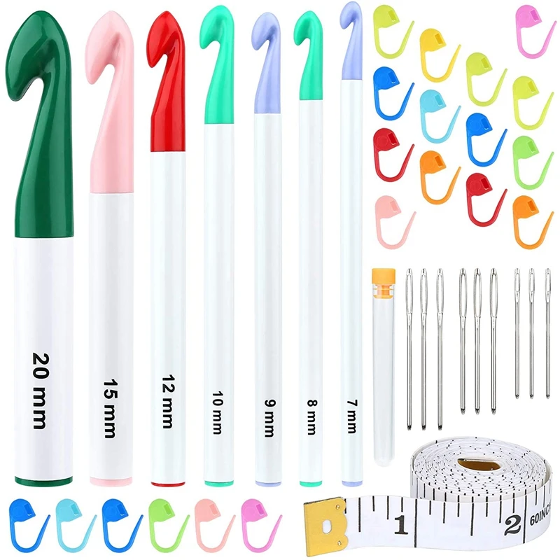 Набор крючков для вязания (7-20 мм) с 9 прямыми иглами, с эргономичной ручкой, иглы для вязания для поделок
Набор крючков для вязания (7-20 мм) с 9 прямыми иглами, с эргономичной ручкой, иглы для вязания для поделок