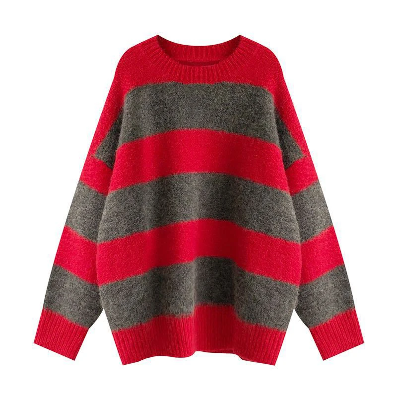Korean Style Sweaters Women Autumn Winter Striped Round Neck Loose Ladies Jumper Loose Casual Knitted Tops for Female Pullover
Korean Style Sweaters Women Autumn Winter Striped Round Neck Loose Ladies Jumper Loose Casual Knitted Tops for Female Pullover