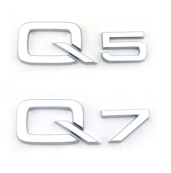 

1 шт., серебристый хромированный ABS-пластик для автомобиля Q5 Q7, логотип, 3D эмблема, значок, логотип, наклейка, наклейка, подходит для Audi Q5 Q7, авт...