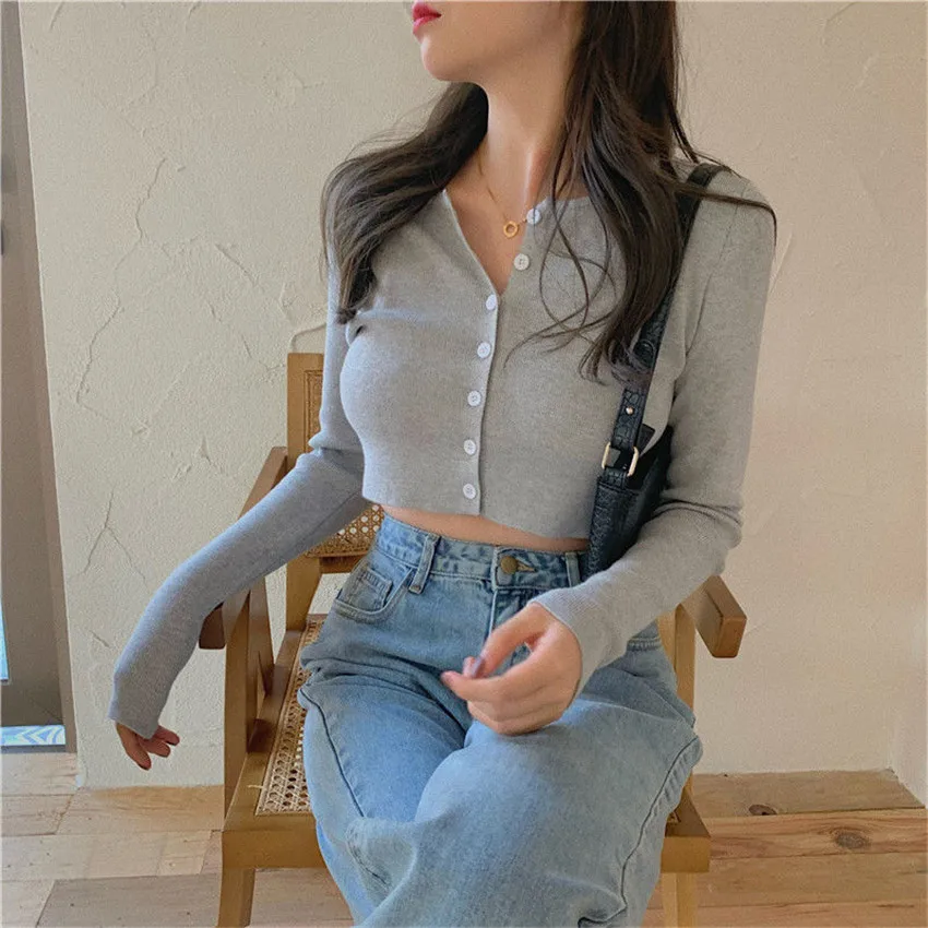O-neck Short Knitted Sweaters Women Thin Cardigan Long Sleeve Sun Protection Crop Top
O-neck Short Knitted Sweaters Women Thin Cardigan Long Sleeve Sun Protection Crop Top