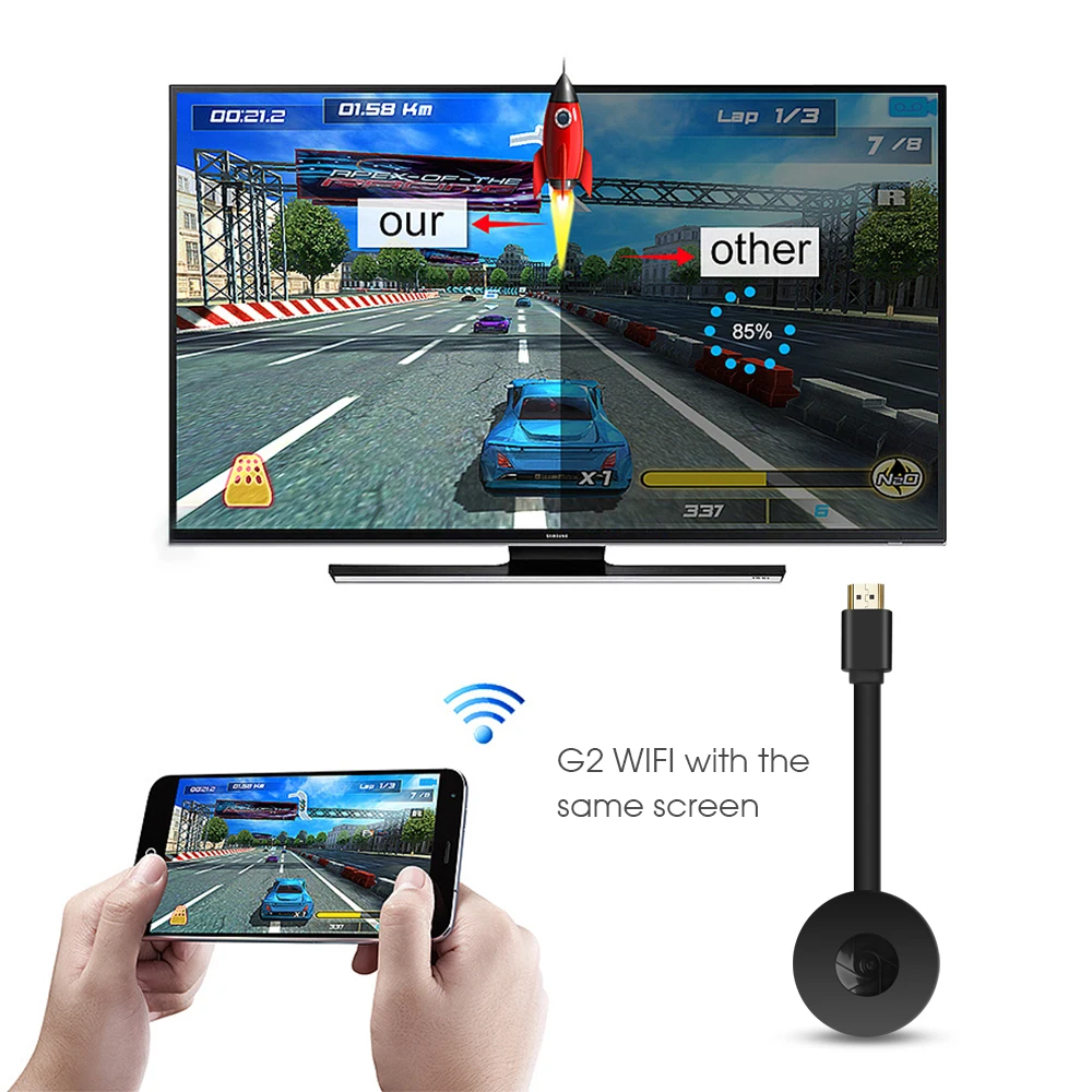 

TV Stick Dongle WiFi Display Receiver Airplay Mirroring Multiple Main Screen for MiraSCreen Google Chromecast G2 Androi IOS