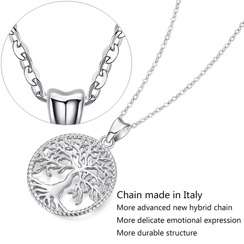 2020 New 925 Sterling Silver Round Shape Pandant Necklaces For Women Girls Fashion O Chain Charm Gifts | Украшения и аксессуары