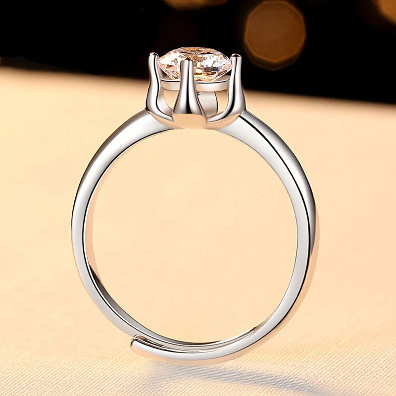 6mm CZ Stone Hearts and Arrows Cut Solitaire Ring Classic Engagement Solid 925 Sterling Silver Proposal Gift for Lover | Украшения и