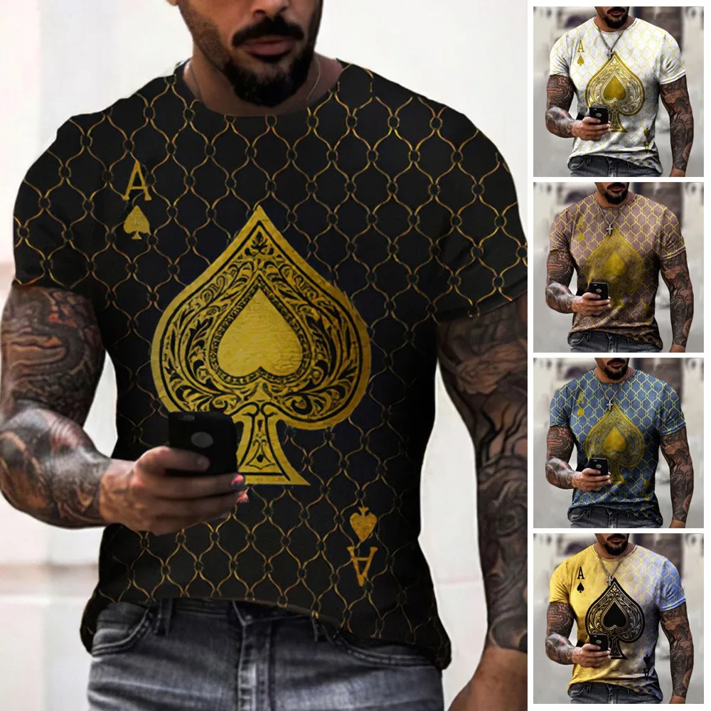 2021 New Popular Men Playing Card Spades A Printed T-Shirt Crew Neck Sport Muscle Top Summer Outdoor Party Wear M-2XL
2021 New Popular Men Playing Card Spades A Printed T-Shirt Crew Neck Sport Muscle Top Summer Outdoor Party Wear M-2XL