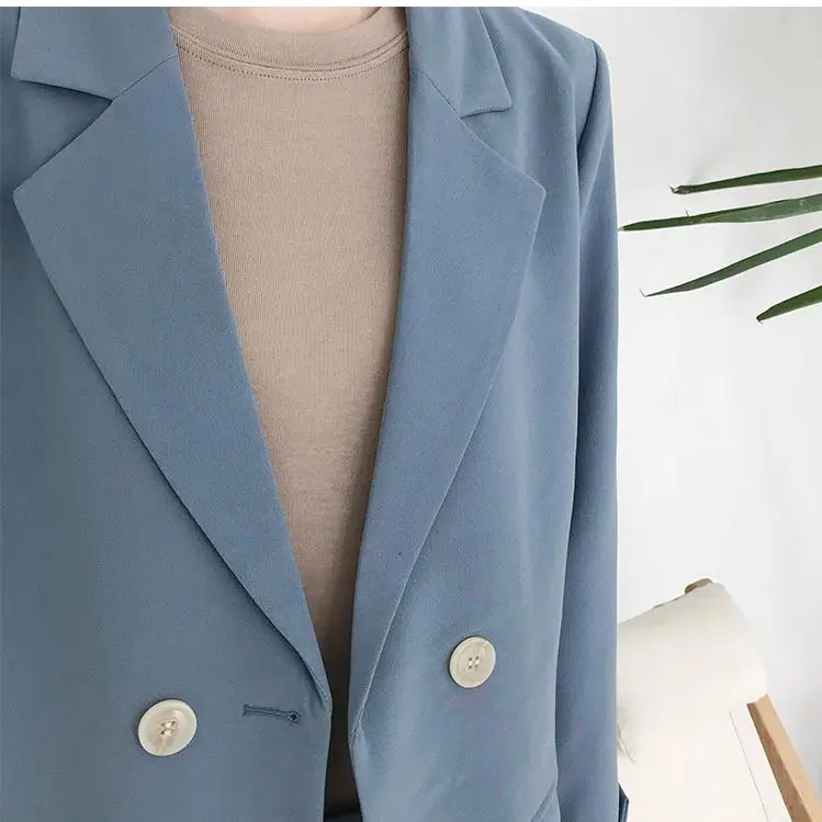 Lauri Laki Elegant Blazer Jacket Women Vintage Office Wear Double Breasted Blue Long Sleeve Blazer Coat Autumn Winter Outfit
Lauri Laki Elegant Blazer Jacket Women Vintage Office Wear Double Breasted Blue Long Sleeve Blazer Coat Autumn Winter Outfit