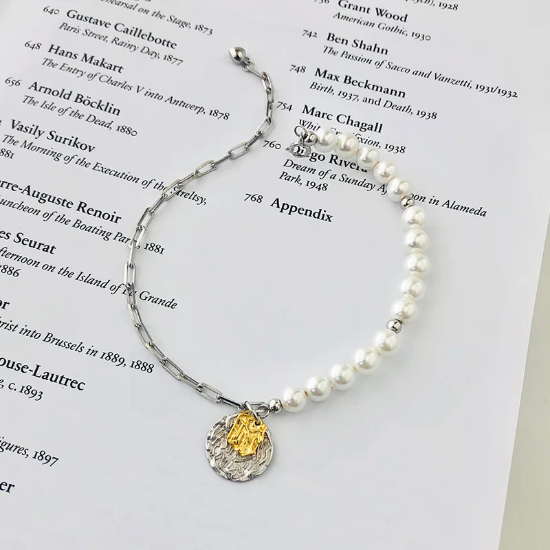 Fine Jewelry 925 Sterling Silver Pearl Bracelet Station Bracelet Adjustable Women 22.5cm with Extension Chain Asymmetry Jewerly
Fine Jewelry 925 Sterling Silver Pearl Bracelet Station Bracelet Adjustable Women 22.5cm with Extension Chain Asymmetry Jewerly