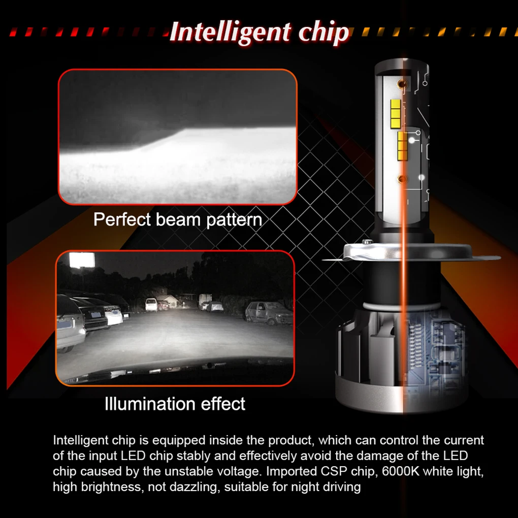 1 Pair CSP H4 40W Waterproof Auto Head Driving Light Car LED Headlight Bulbs HI&Lo Replacesment Kit 6000K
1 Pair CSP H4 40W Waterproof Auto Head Driving Light Car LED Headlight Bulbs HI&Lo Replacesment Kit 6000K