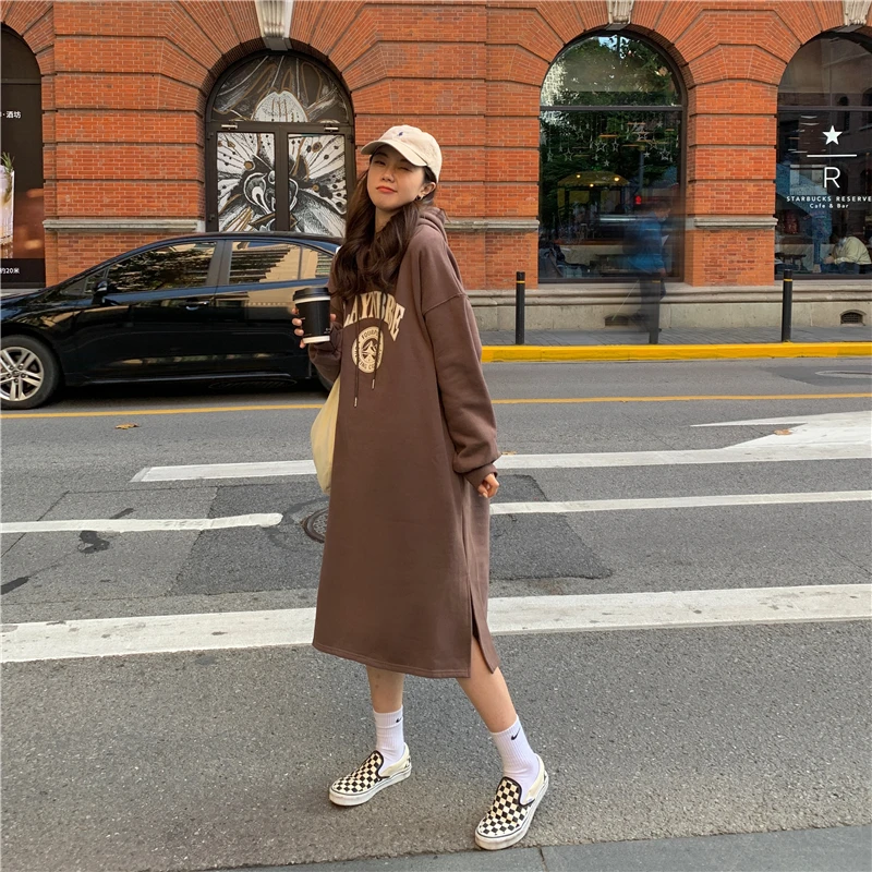 Korean Style Women Spring Casual Loose Long Hoodies Sweatshirt Fashion Long Sleeve Hooded Party Dresses Femme Vestidos
Korean Style Women Spring Casual Loose Long Hoodies Sweatshirt Fashion Long Sleeve Hooded Party Dresses Femme Vestidos