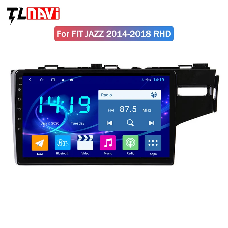 Автомагнитола 4 Гб + 64 ГБ для HONDA FIT JAZZ RHD 2014 Android 10 GPS навигация Bluetooth IPS экран