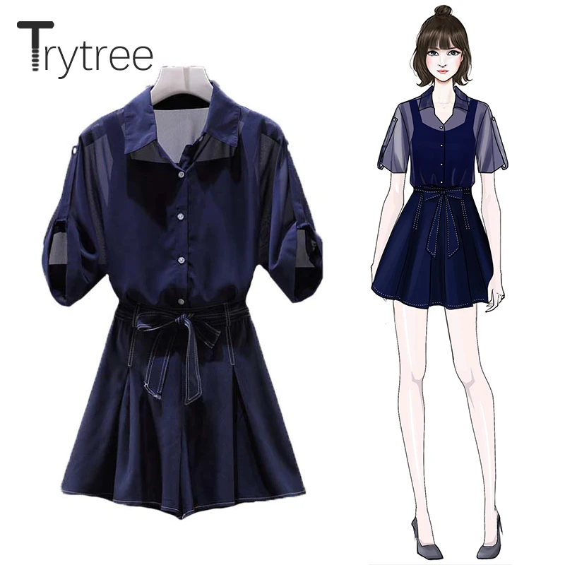 Trytree 2020 Summer Women Three piece sets Casual Turn-down Collar Sling Tops + Shorts Belt Wide Leg Pants Suit Set 3 Piece Set
Trytree 2020 Summer Women Three piece sets Casual Turn-down Collar Sling Tops + Shorts Belt Wide Leg Pants Suit Set 3 Piece Set