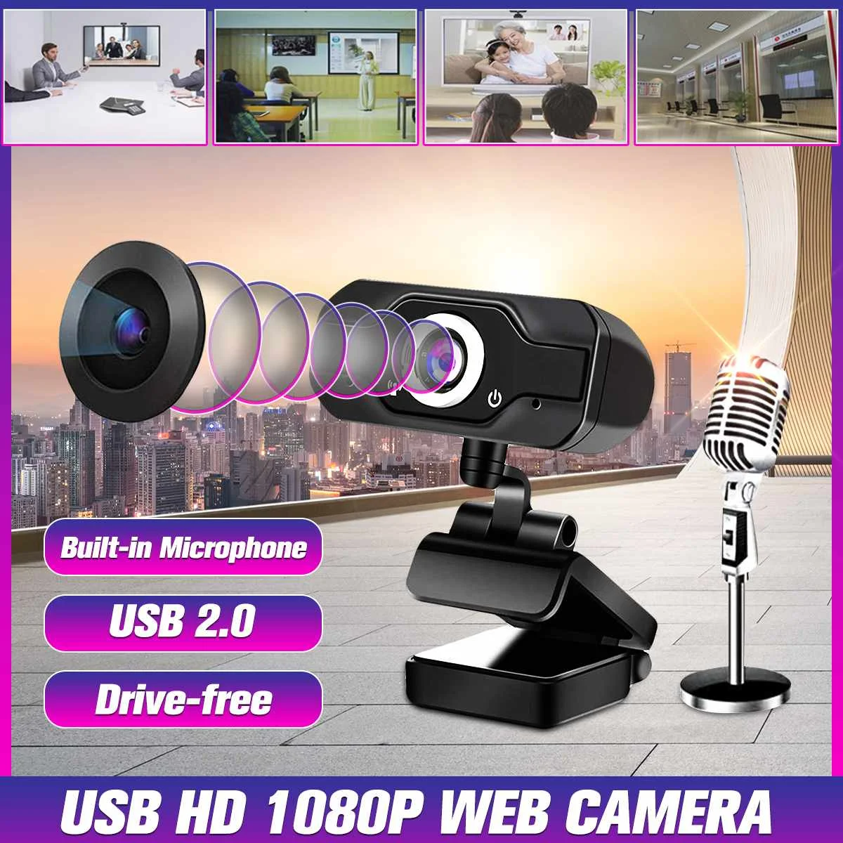 1080P Hd Webcam with Mic USB 2.0 Rotatable PC Desktop Laptop Web Camera Cam Mini Computer WebCamera Cam Video Recording Work
1080P Hd Webcam with Mic USB 2.0 Rotatable PC Desktop Laptop Web Camera Cam Mini Computer WebCamera Cam Video Recording Work