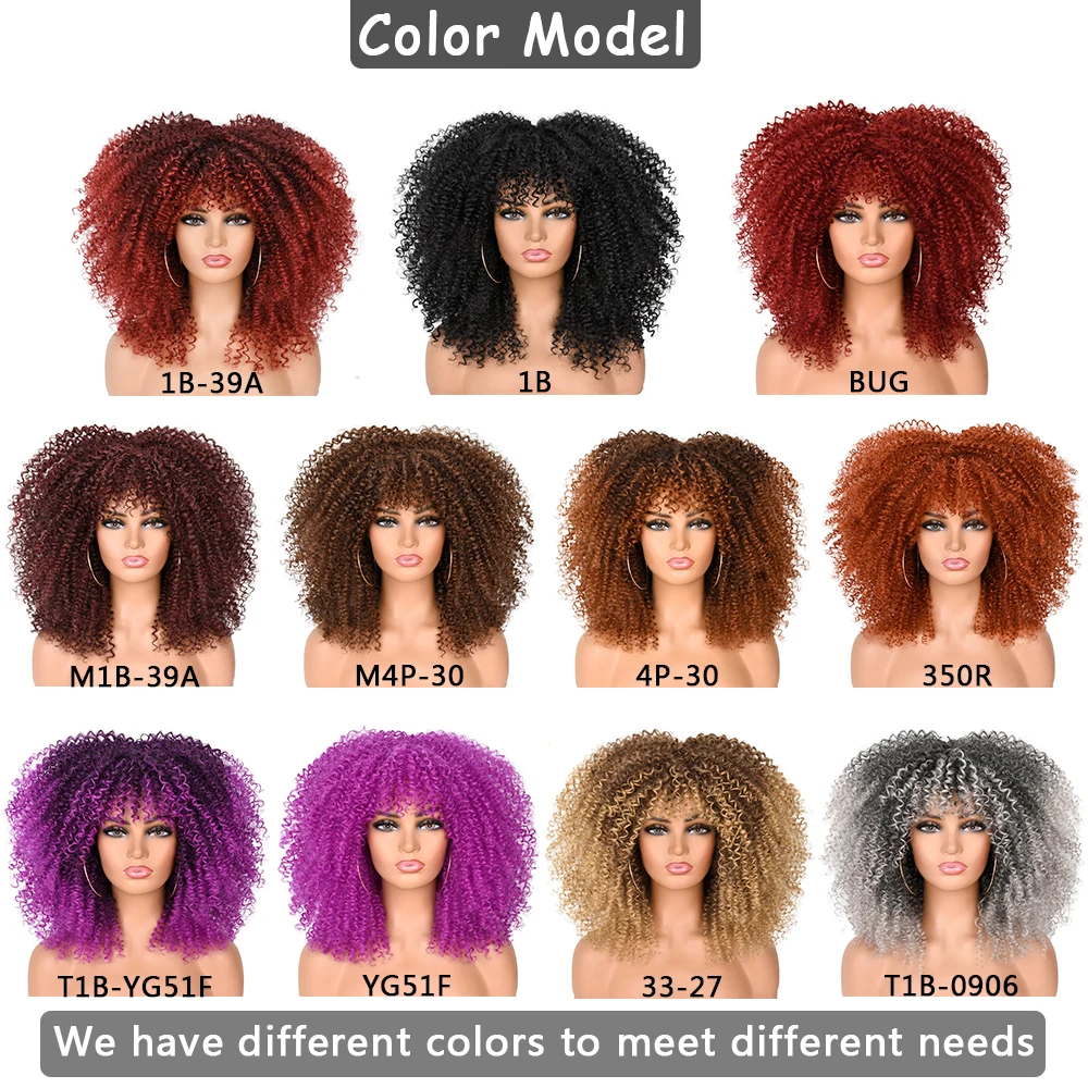 16inch Short Afro Kinky Curly Wigs With Bangs For Black Women Blonde Mixed Brown Synthetic Cosplay African Wigs Heat Resistant
16inch Short Afro Kinky Curly Wigs With Bangs For Black Women Blonde Mixed Brown Synthetic Cosplay African Wigs Heat Resistant