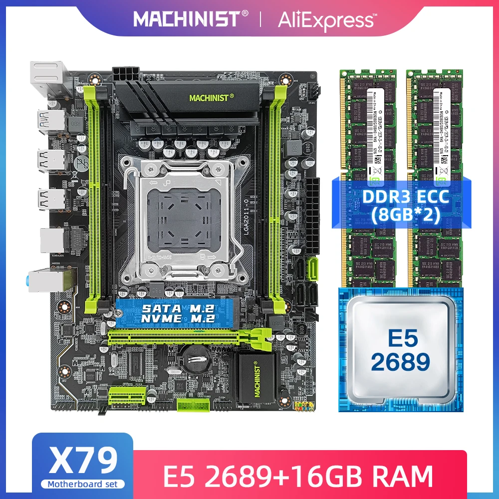 MACHINIST X79 GREEN Motherboard LGA2011 Kit with Inte E5 2689 Processor 16G(2*8) DDR3 Support Desktop Memory ATX X79 282H
MACHINIST X79 GREEN Motherboard LGA2011 Kit with Inte E5 2689 Processor 16G(2*8) DDR3 Support Desktop Memory ATX X79 282H