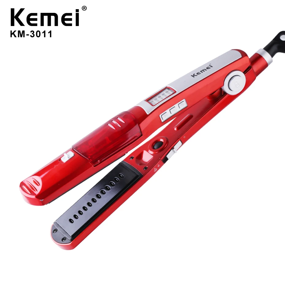 

Kemei KM-3011 Steam Hair Straightener Professional Hair Style Portable Wet and Dry Ceramic Hair Straightener Iron Styling Tool