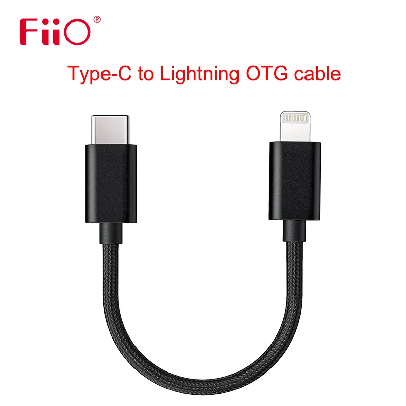

FiiO LT-LT1 Lightning to USB Type-C Data Cable to Connect iOS Devices to DAC / AMP BTR3K BTR5 Q3 K3 etc.