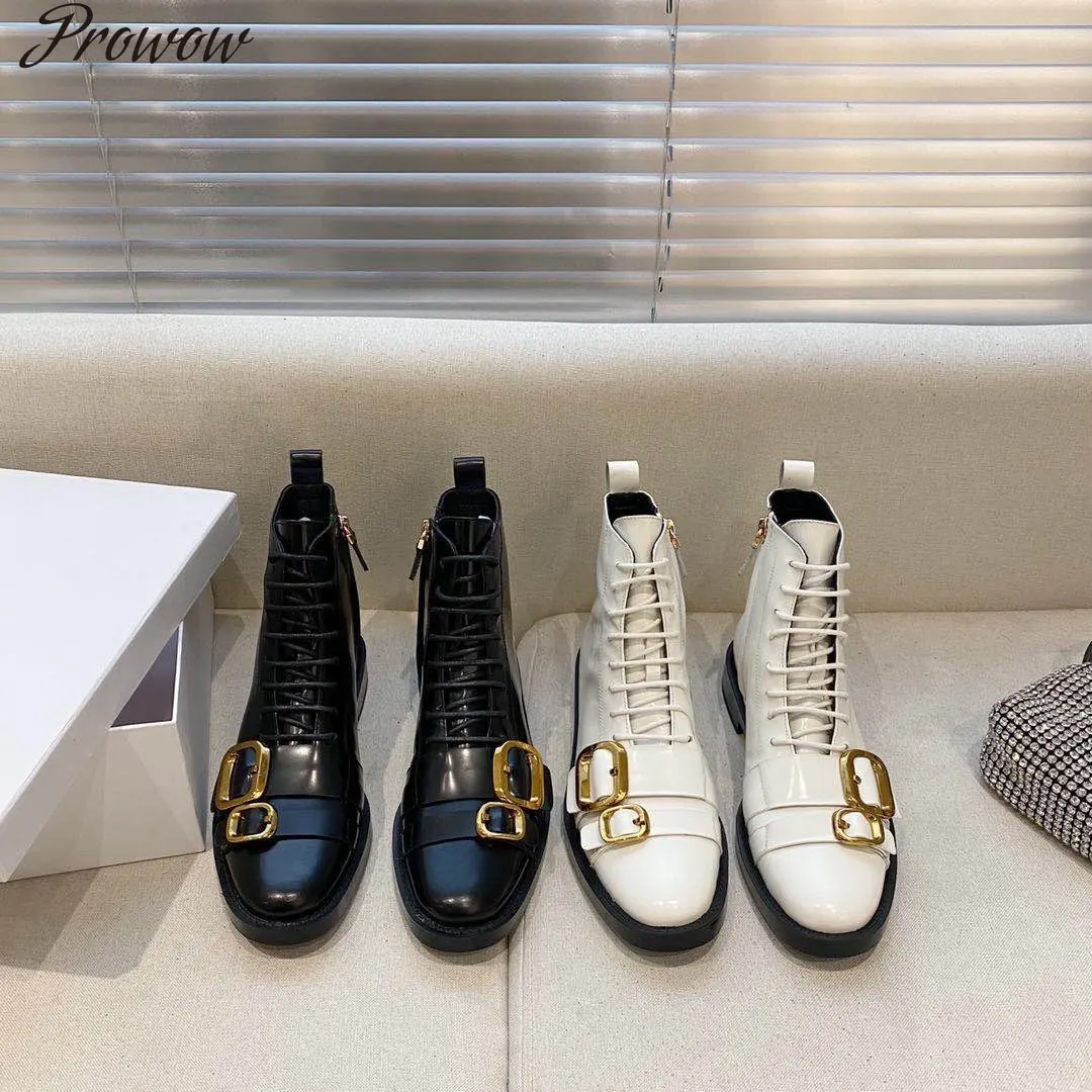 Prowow Shoes Women Winter Mid Calf Metal Decor Women Boots Genuine Leather Low Heels Round Toe Platform Boots Zapatos Mujer
Prowow Shoes Women Winter Mid Calf Metal Decor Women Boots Genuine Leather Low Heels Round Toe Platform Boots Zapatos Mujer