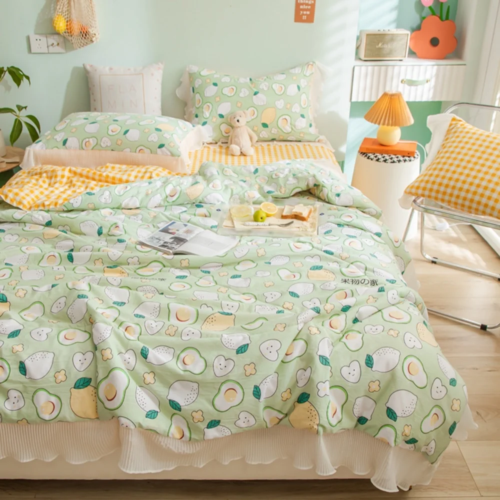 Summer Soft Breathable 100% Cotton Quilt Princess Lace Comforter Flowers Print throw Duvet Washed Cotton Throw Blanket Bedding
Summer Soft Breathable 100% Cotton Quilt Princess Lace Comforter Flowers Print throw Duvet Washed Cotton Throw Blanket Bedding