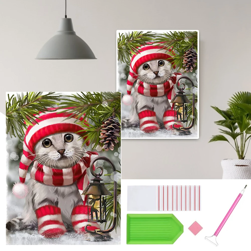 5D DIY Diamond Painting Kits Christmas Kitty Full Drill Cat Diamond Art Painting for Xmas Home Wall Room Deco 30 x 40 cm
5D DIY Diamond Painting Kits Christmas Kitty Full Drill Cat Diamond Art Painting for Xmas Home Wall Room Deco 30 x 40 cm