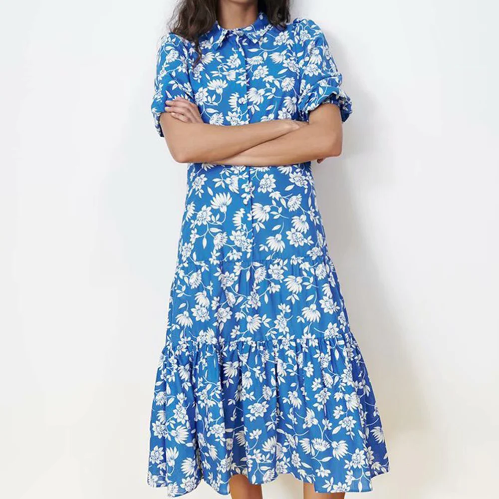 Summer Print Floral Dresses Women Bohemian Turn-Down Collar Half Sleeve Loose Ankle-Length Dress Party Club Sundress Clothes
Summer Print Floral Dresses Women Bohemian Turn-Down Collar Half Sleeve Loose Ankle-Length Dress Party Club Sundress Clothes