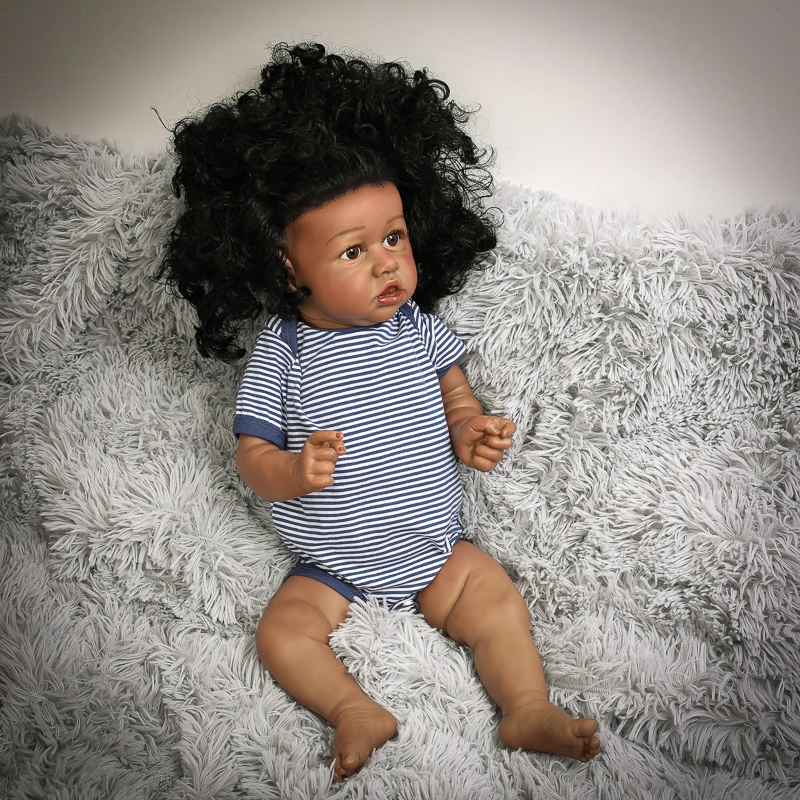 60 CM Reborn Toddler Girl Baby doll Realistic Body Silicone African American Baby Birthday Christmas Gifts
60 CM Reborn Toddler Girl Baby doll Realistic Body Silicone African American Baby Birthday Christmas Gifts