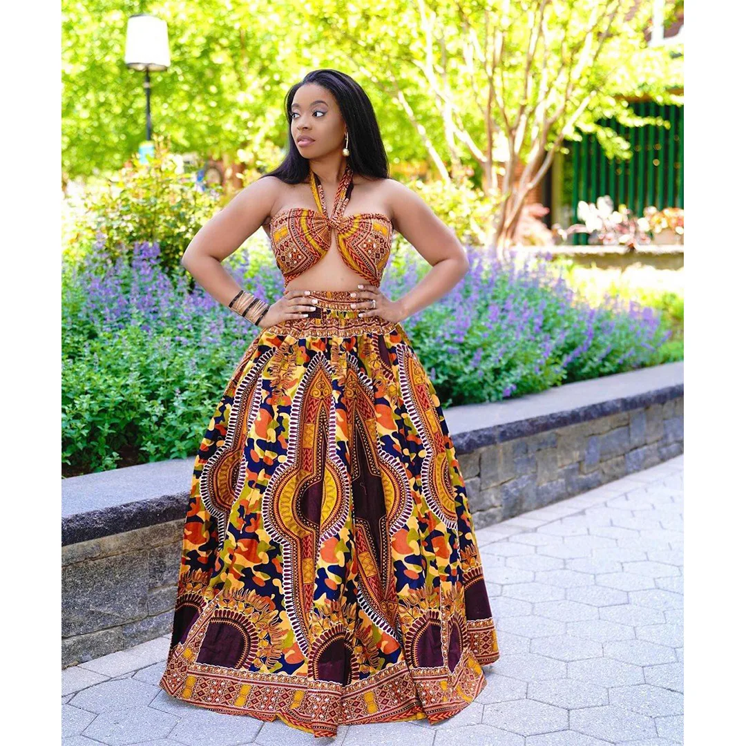 RStylish Vintage Print Summer 2021 Sleeveless Halter Crop Tops Long Maxi A-Line Skirts Women Two Piece Set
RStylish Vintage Print Summer 2021 Sleeveless Halter Crop Tops Long Maxi A-Line Skirts Women Two Piece Set